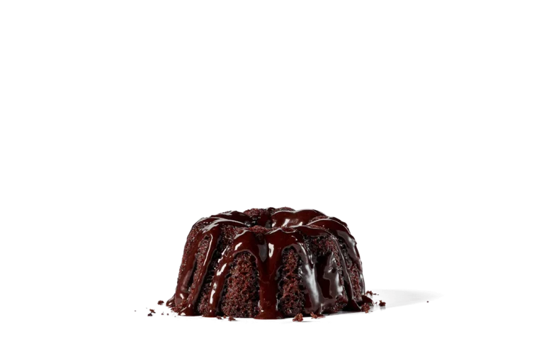 An indulgent Chocolate Overload Cake, drenched in glossy dark chocolate ganache. The cake's moist, dark sponge is visible beneath the thick coating of ganache that drips down the sides. Set against a stark transparent background, the cake stands out with its luxurious texture and tempting appearance, perfect for chocolate lovers.