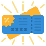 Icon of a promotional coupon with a discount symbol and highlighted details, representing Jack in the Box promo codes and special deals.